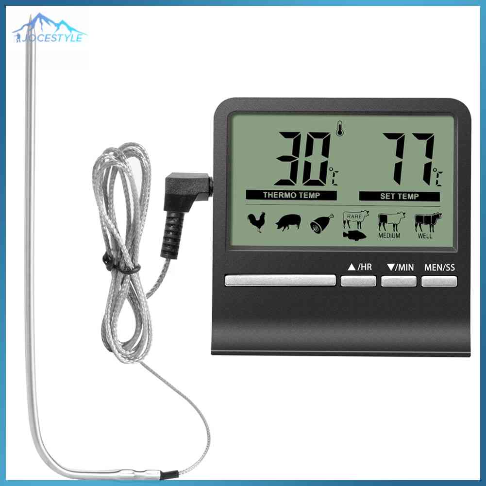 Digital Kitchen Food Thermometer Probe Meter Oven Meat Cooking Alarm Timer