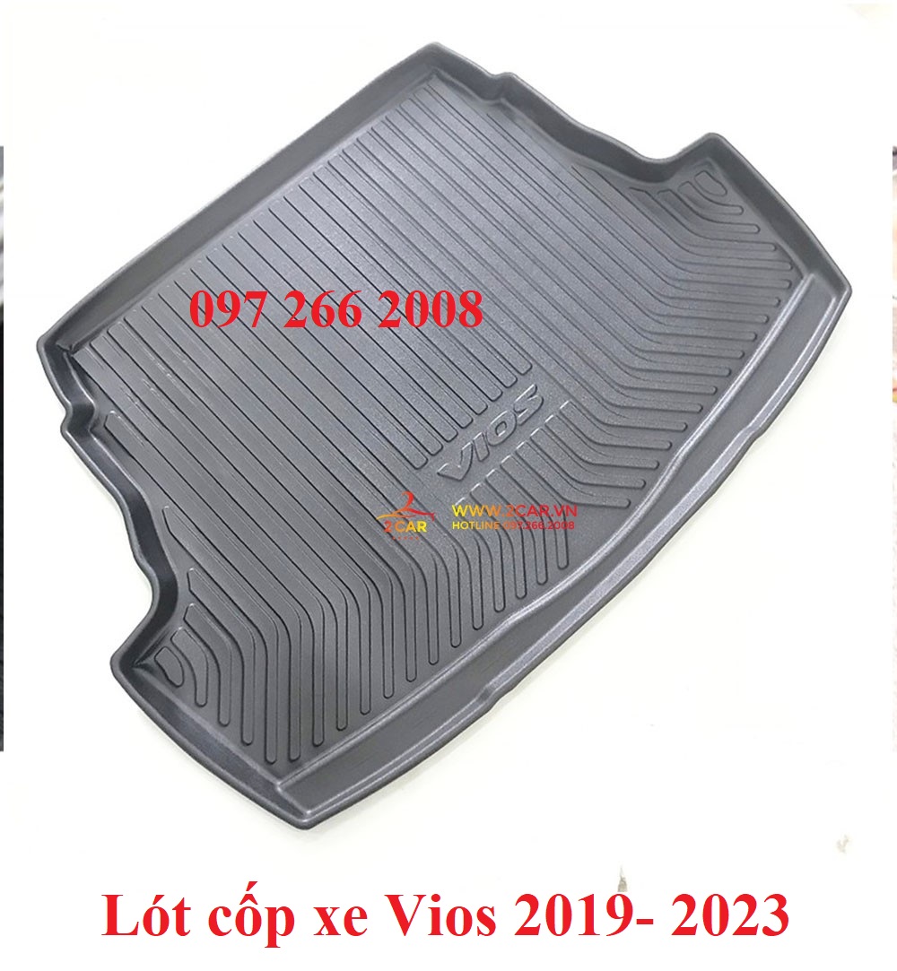 Lót cốp xe toyota vios 2019 2020 2021 2022 2023 hàng nhựa dẻo cao cấp, không thấm nước, dễ vệ sinh lau trùi