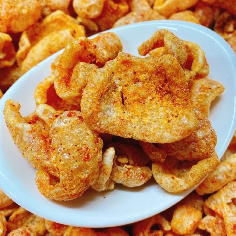 Da heo cháy tỏi ớt siêu giòn hộp 70gr,130gr