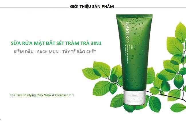 Sữa rửa mặt đất sét Tràm Trà NARUKO (120g)