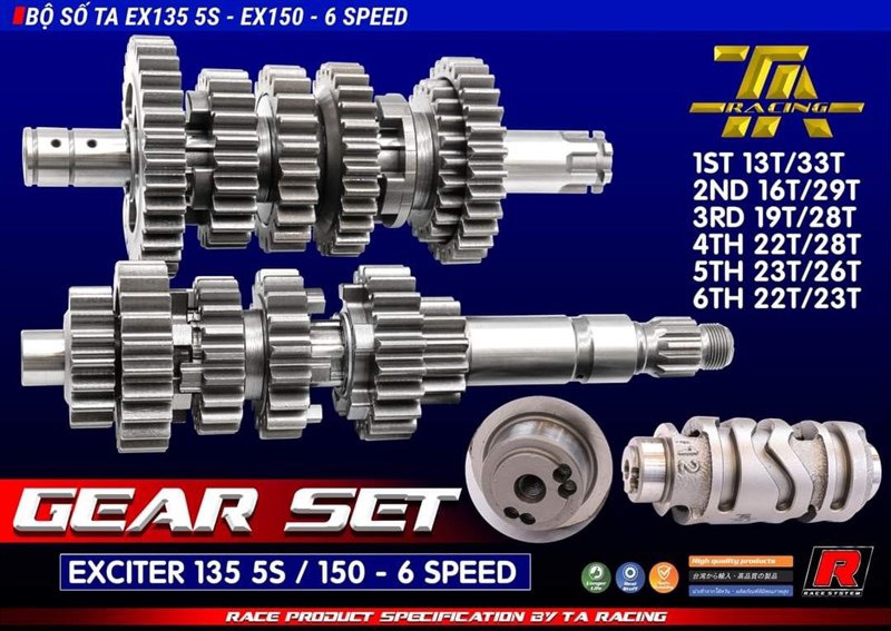 Bộ số độ ta racing- ex135 5s - ex150