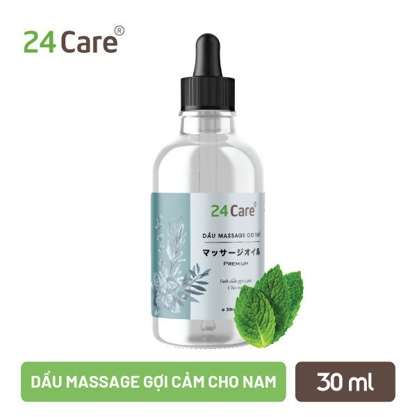 Dầu massage gợi cảm cho NAM, NỮ nguồn gốc thảo dược 24Care 30ml - dưỡng ẩm da, tuần hoàn máu cao cấp