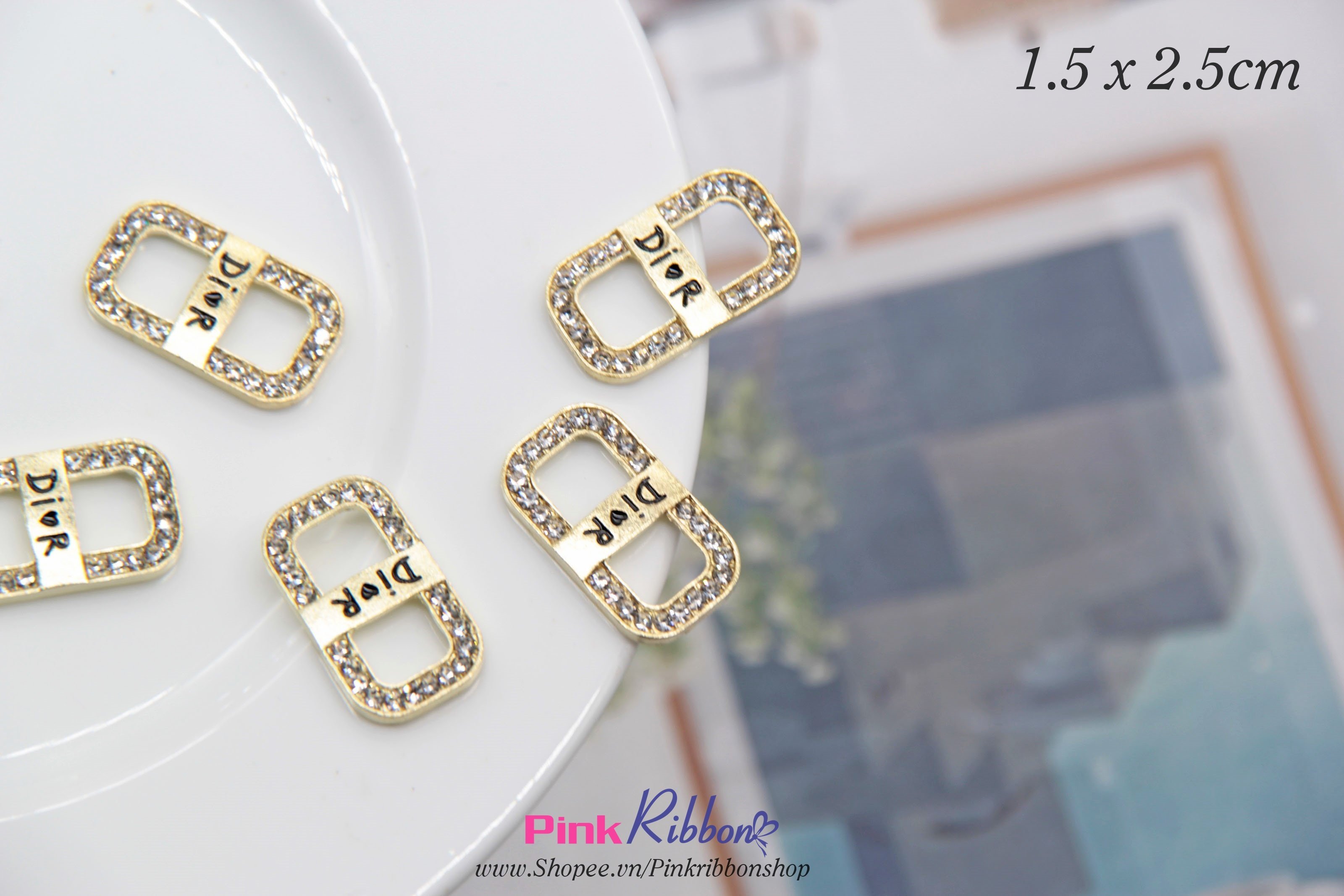 SET 2C - Charm Luồn viền đá nhí chữ DI0R