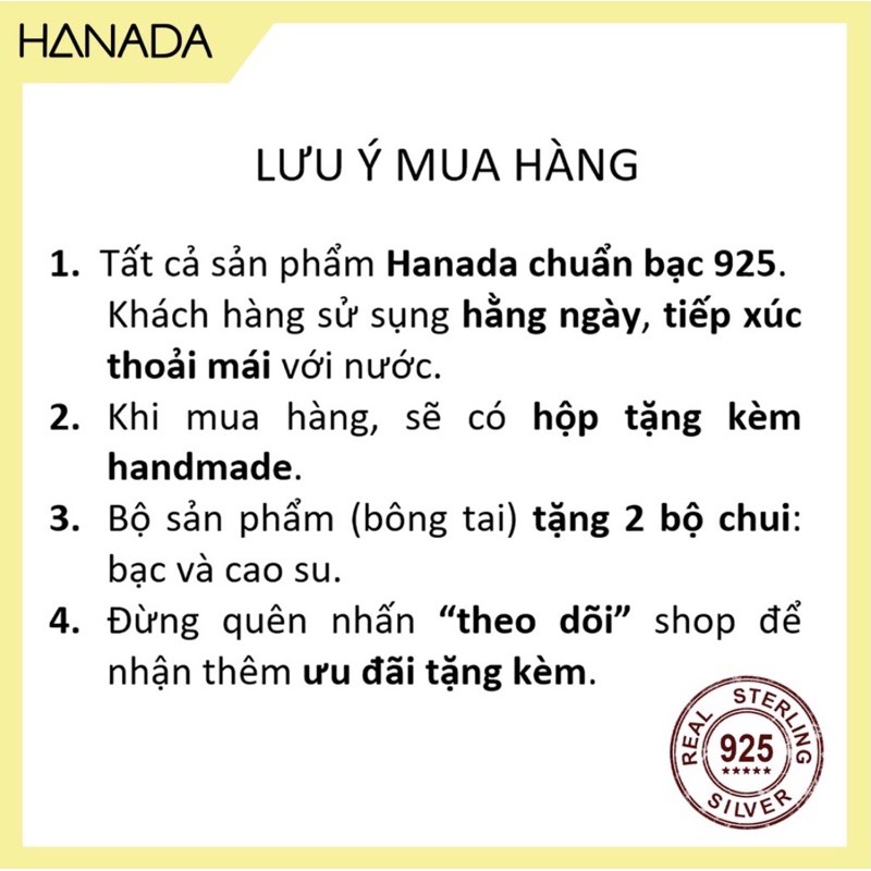 [HCM] Bông Tai Bạc 925 Hanada Hoa Cúc 0336