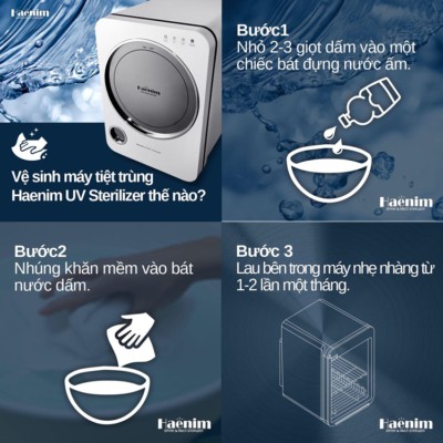 Máy tiệt trùng sấy khô bình sữa UV LED, Haenim BASIC (Haenim 3G LED)