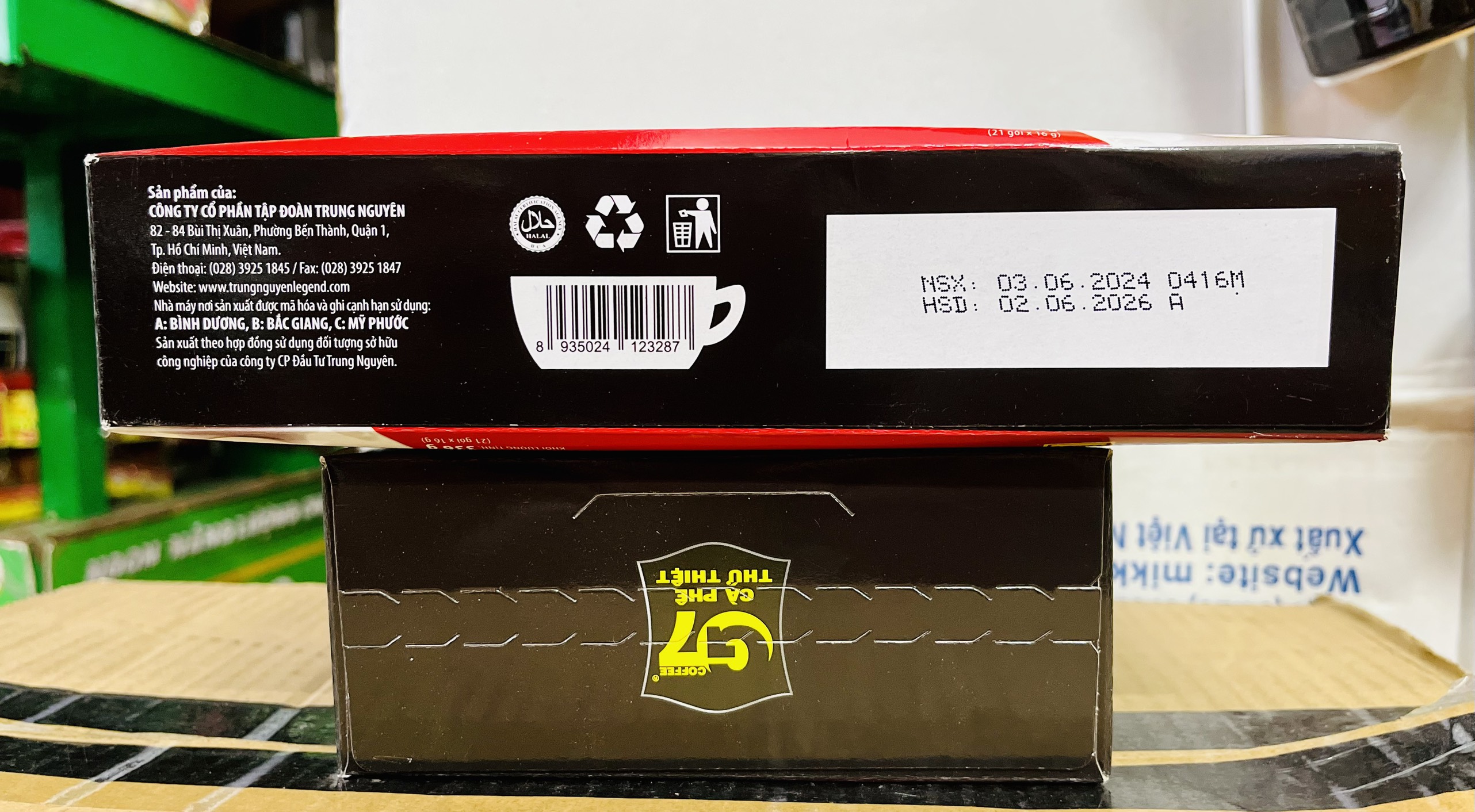 Cà phê đen/Cà phê sữa G7 - Cà phê Trung Nguyên dạng hộp (15 - 21 gói x 16g)
