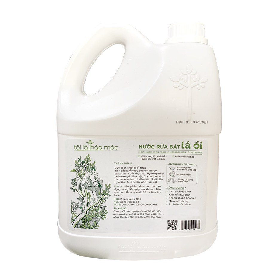 Nước rửa chén lá ổi tôi là thảo mộc bình 3.68 lít