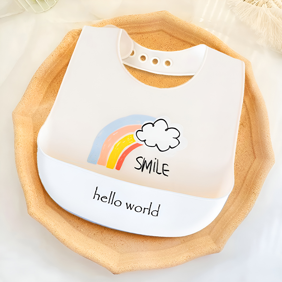 Yếm ăn dặm cho bé có máng cao cấp Baby-S, Yếm ăn dặm silicon 0-4 tuổi mềm mại nhiều họa tiết đáng yêu – SSS006