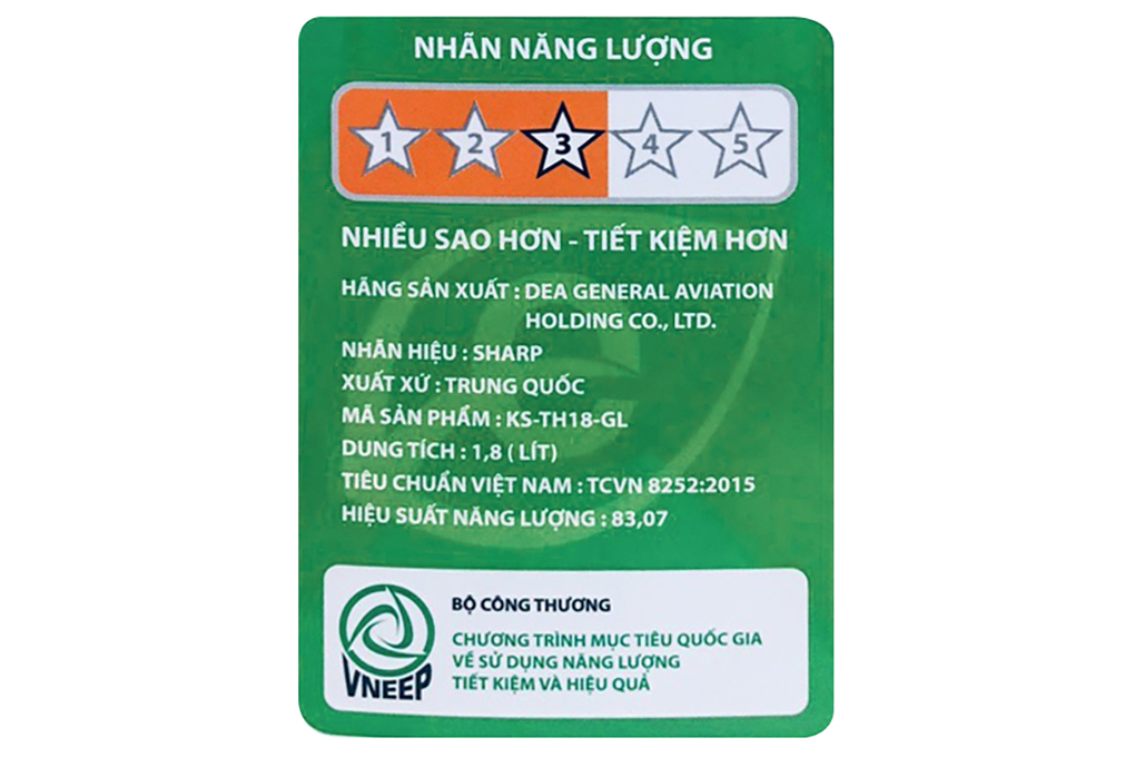 Nồi cơm điện tử Sharp 1.8 lít KS-TH18-GL