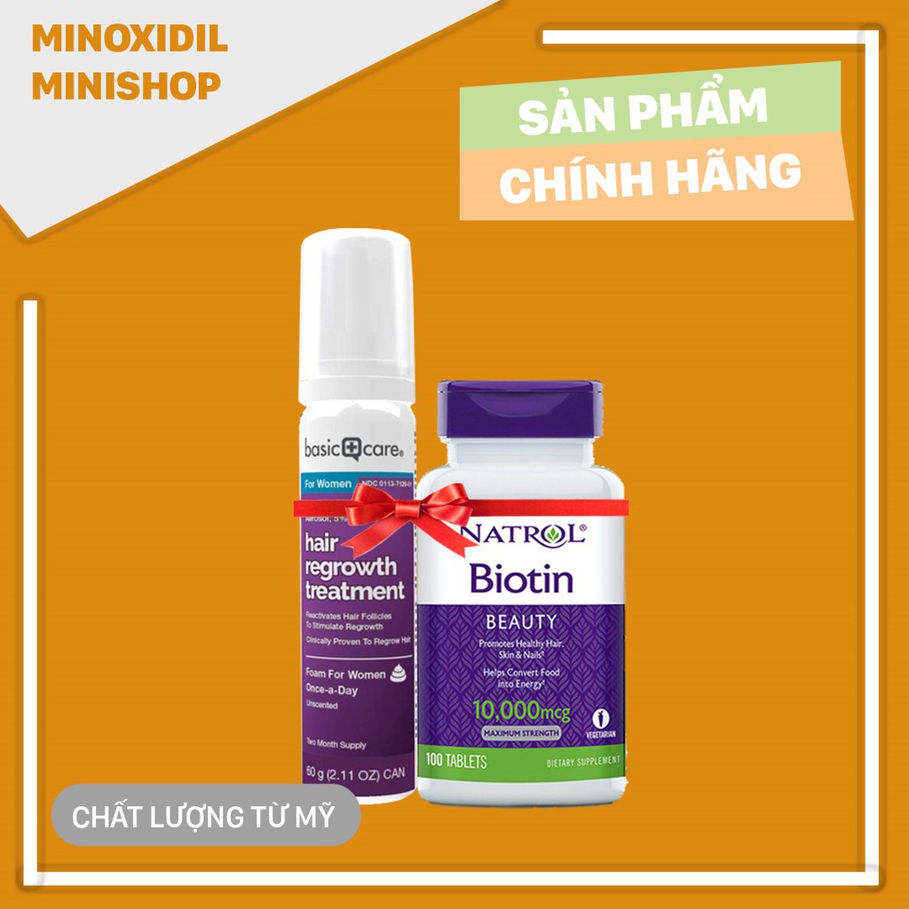 Minoxidil Basic Care for Women BỌT - Biotin mọc tóc, mọc lông vùng kín