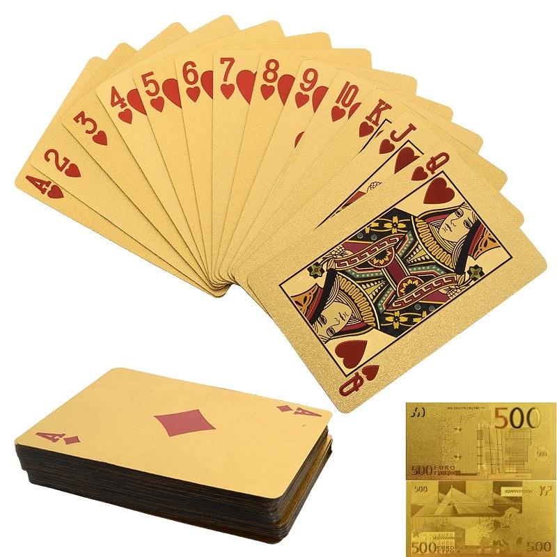 ĐỒ CHƠI Bộ Bài 500 E uro mạ vàng