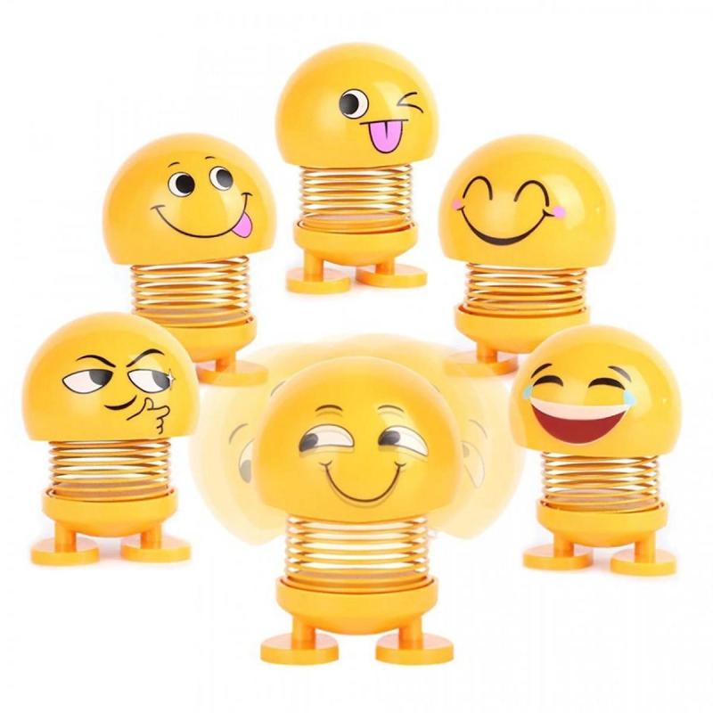 Combo 6 Thú Nhún Emoji Con Lắc Lò Xo Trang Trí Vui Nhộn (Giao mẫu ngẫu nhiên)