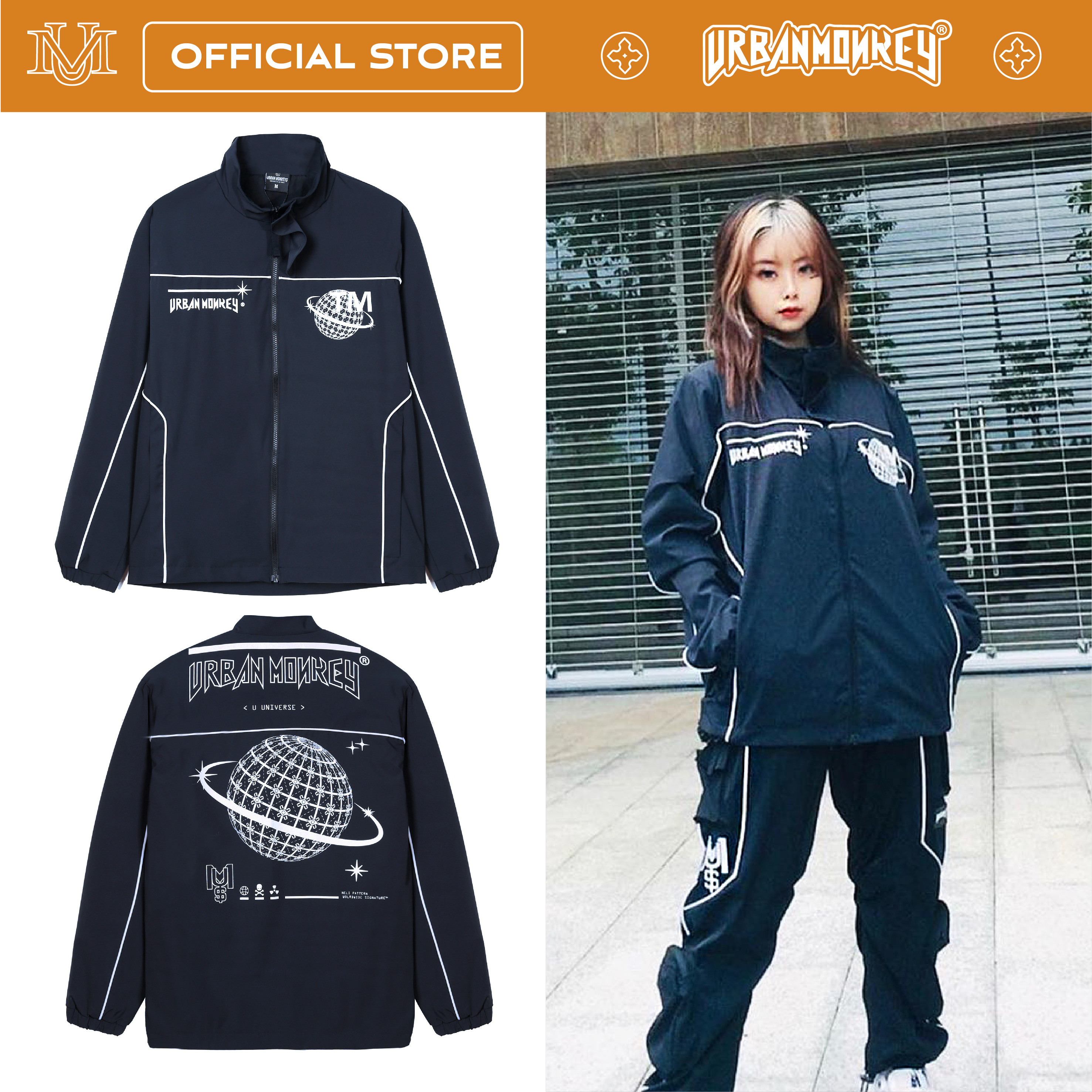 Áo Khoác [ Urban Monkey ] Universe - Xanh Navy
