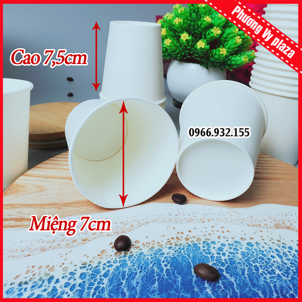 500 Ly giấy trắng 6oz ~ 180ml cốc giấy NHẬP KHẨU HÀN QUỐC (cốc dùng cho văn phòng, sự kiện)