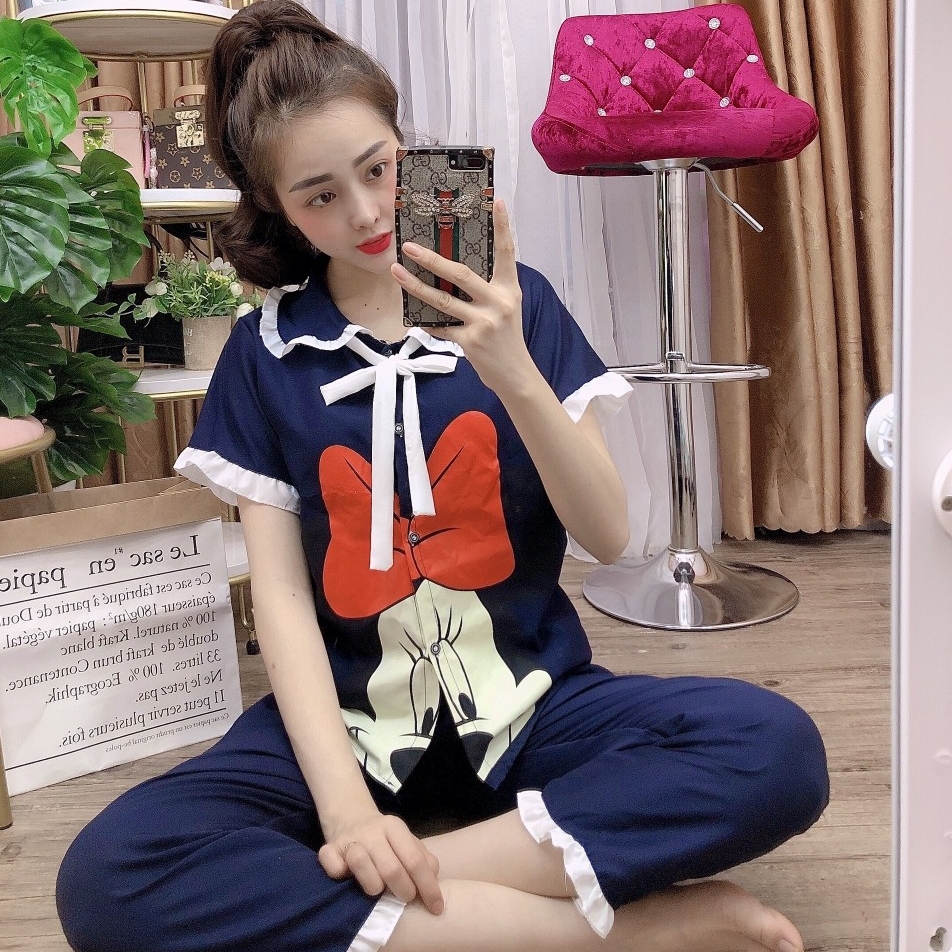 [TNQD]Đồ Bộ Pijama KATE LỤA MICKEY Siêu Đẹp Dưới 54kg