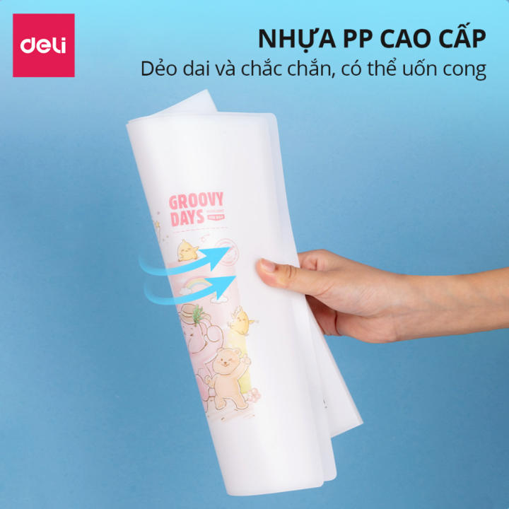 File Tài Liệu File Lá Học Sinh Deli Đa Năng A4 Bìa Kẹp Lá Tệp Đựng Tài Liệu Đựng File Siêu Âm 20 30 40 Lá Màu Pastel - Hình ảnh 6