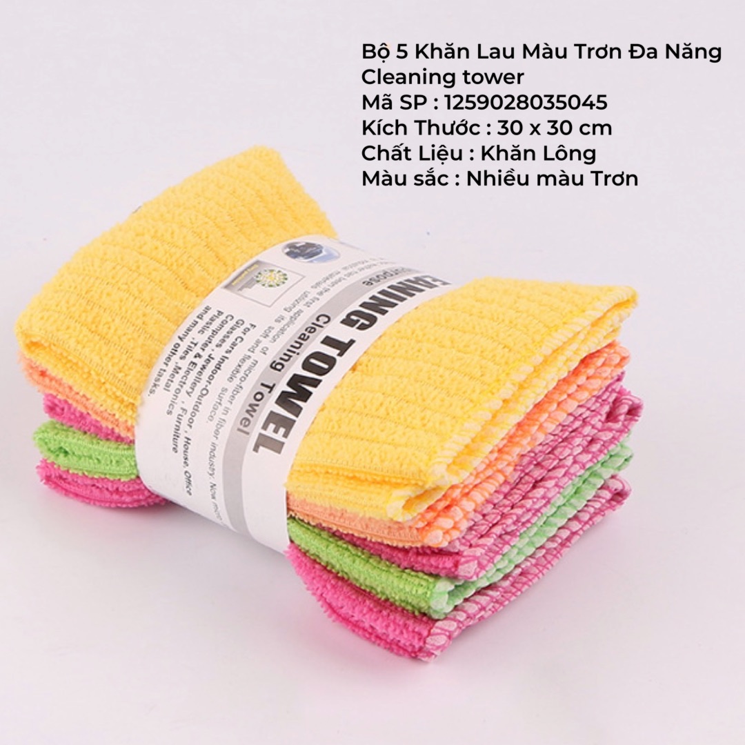 Combo 5 khăn lau đa năng sắc màu