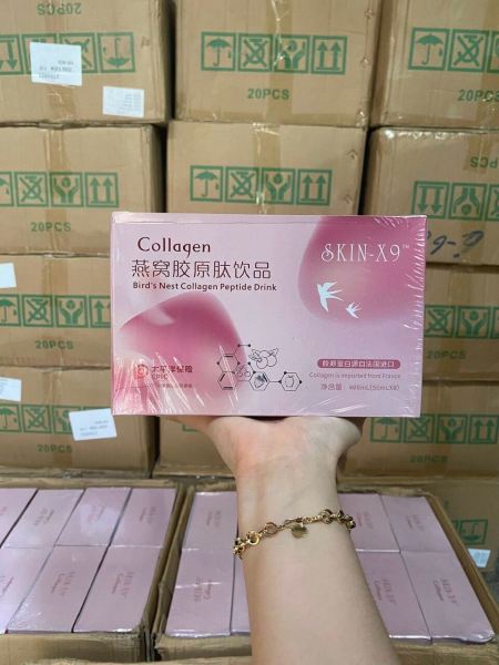 Collagen Hồng SKIN X9 Giúp TRắng Da Mờ Nám, Tàn Nhang nhập khẩu