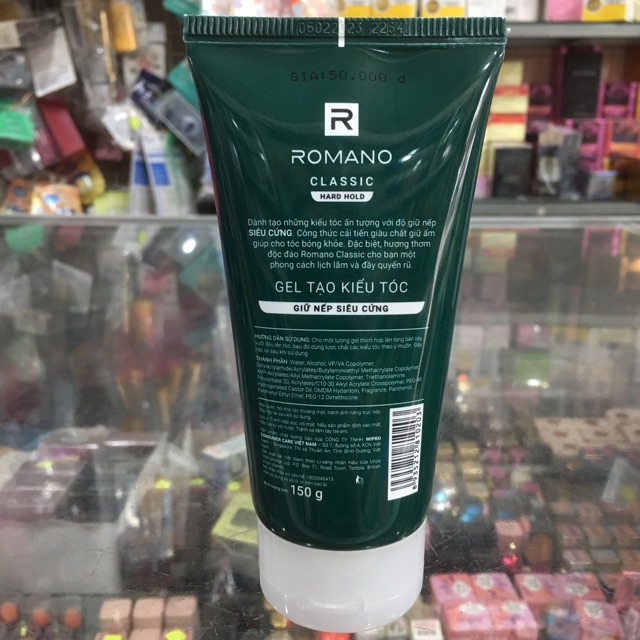 [HCM]Gel vuốt tóc Romano Classic Siêu cứng 150g- Mẫu mới