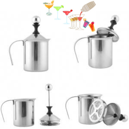 Ca Đánh Sữa Lạnh Latte Inox 2 Lớp Lưới Cao Cấp - Dụng Cụ Pha Chế