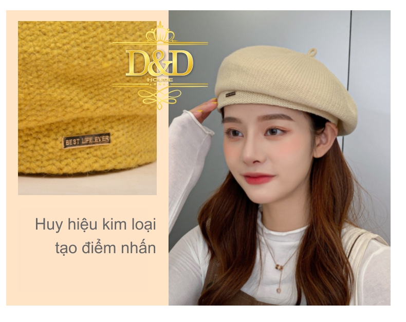 [HCM]Mũ nón nồi beret nữ vải len nhiều màu