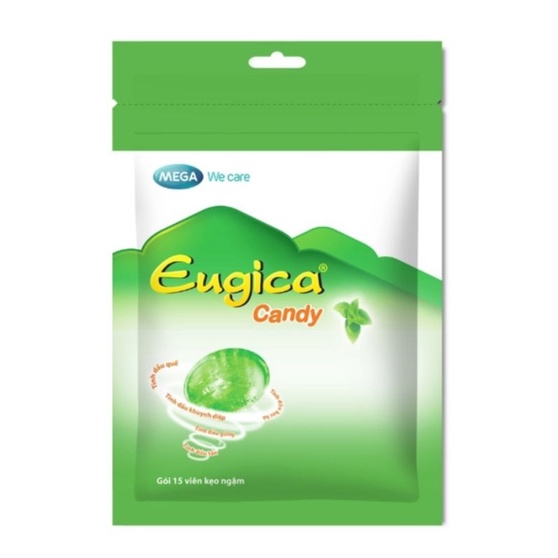 Kẹo thảo dược eugica giảm ngứa cổ ho. gói 15 viên