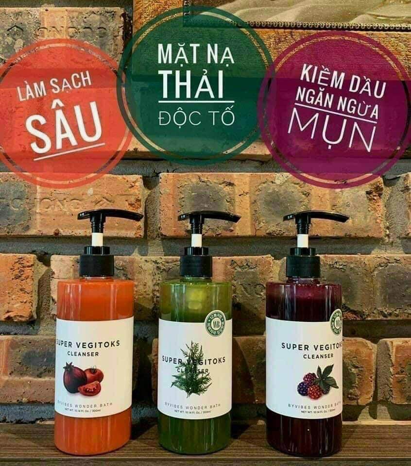 [Chính Hãng Hàn] Sữa Rửa Mặt Rau Củ Super Vegitoks Xanh 300ml