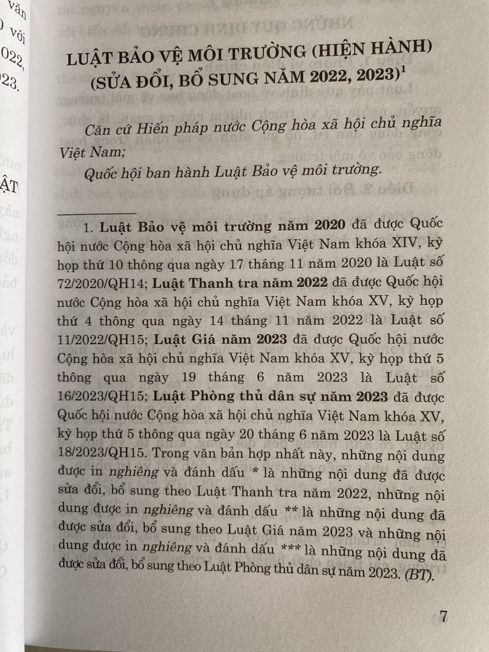 Luật Bảo Vệ Môi Trường