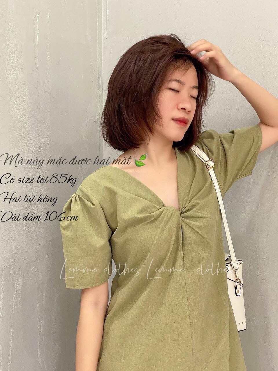 Đầm xoắn form xuông mặc được hai mặt