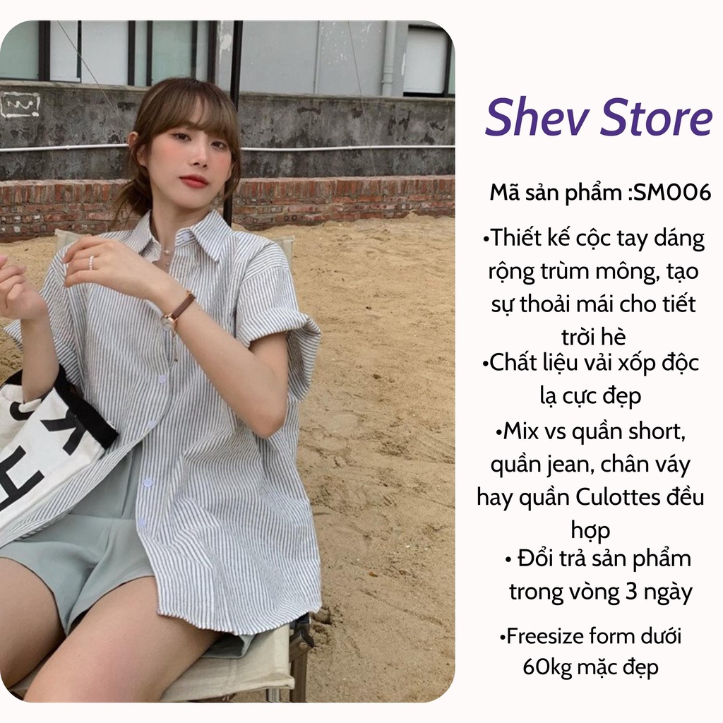 Áo sơ mi nữ kiểu form rộng công sở hàn quốc SM006