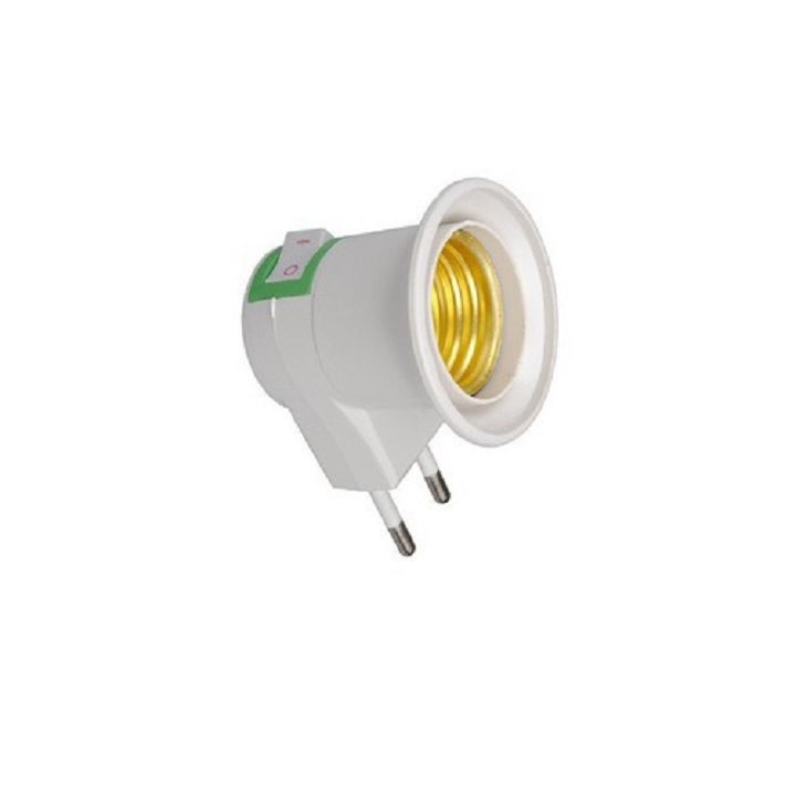 Direct on off E27 Socket tail with light brass holder. 919