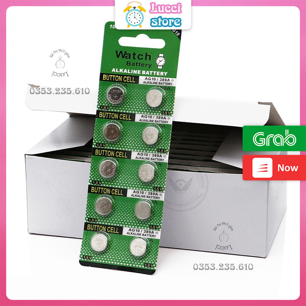Pin LR1130 đồng hồ, pin cúc áo vỉ 10 viên