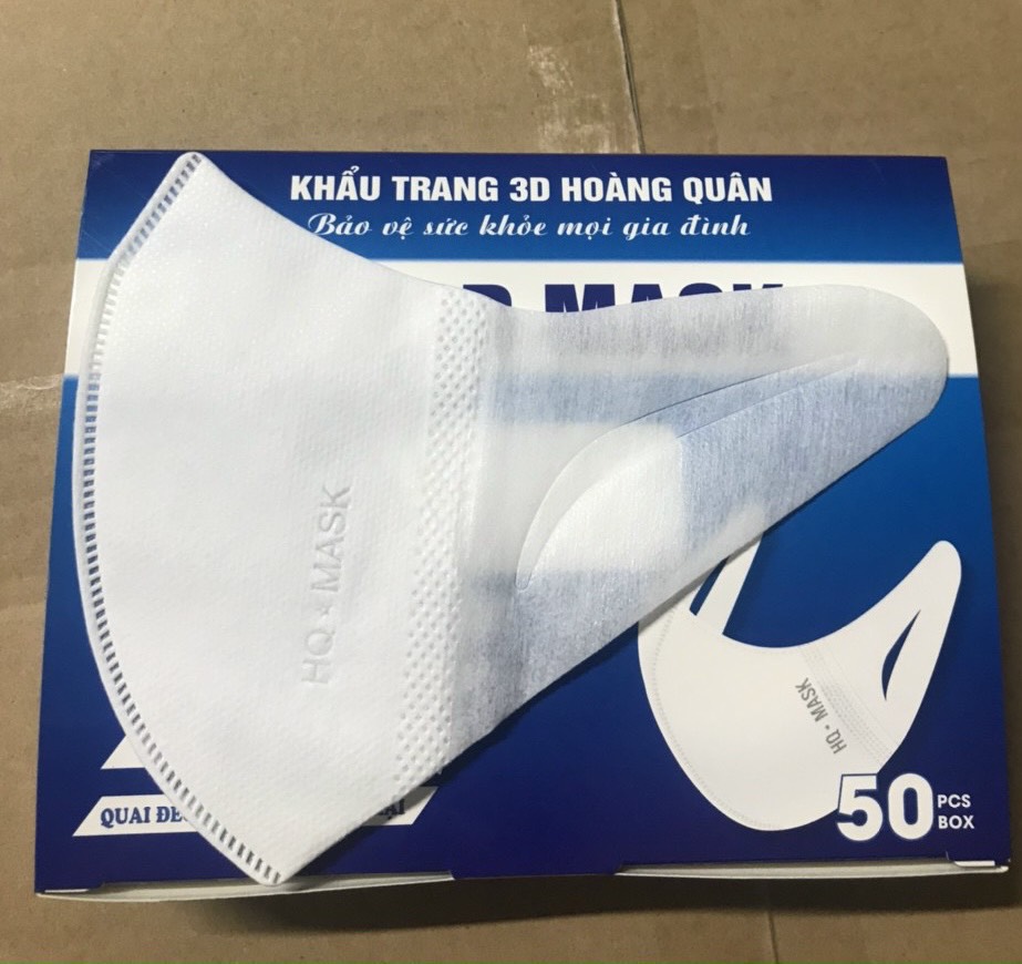 khẩu trang 3d hoàng quân (combo 300 cái)