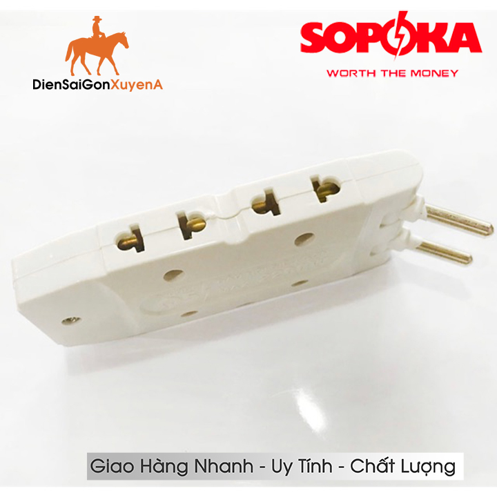 Phích cắm điện chia ra 5 ngã cắm gập được góc 90 độ công suất sử dụng 2000W SOPOKA