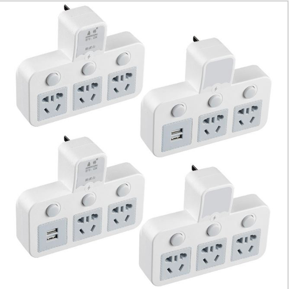 Smart power outlet - 2-pin power plug - Induction nightlight power socket - Multi-function usb power outlet - Heat-resistant electrical outlet with separate switch
