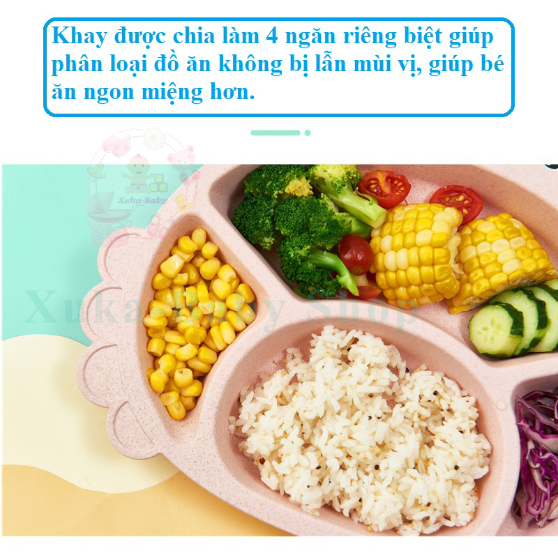 Bộ khay lúa mạch hình con cua cho bé tập ăn dặm