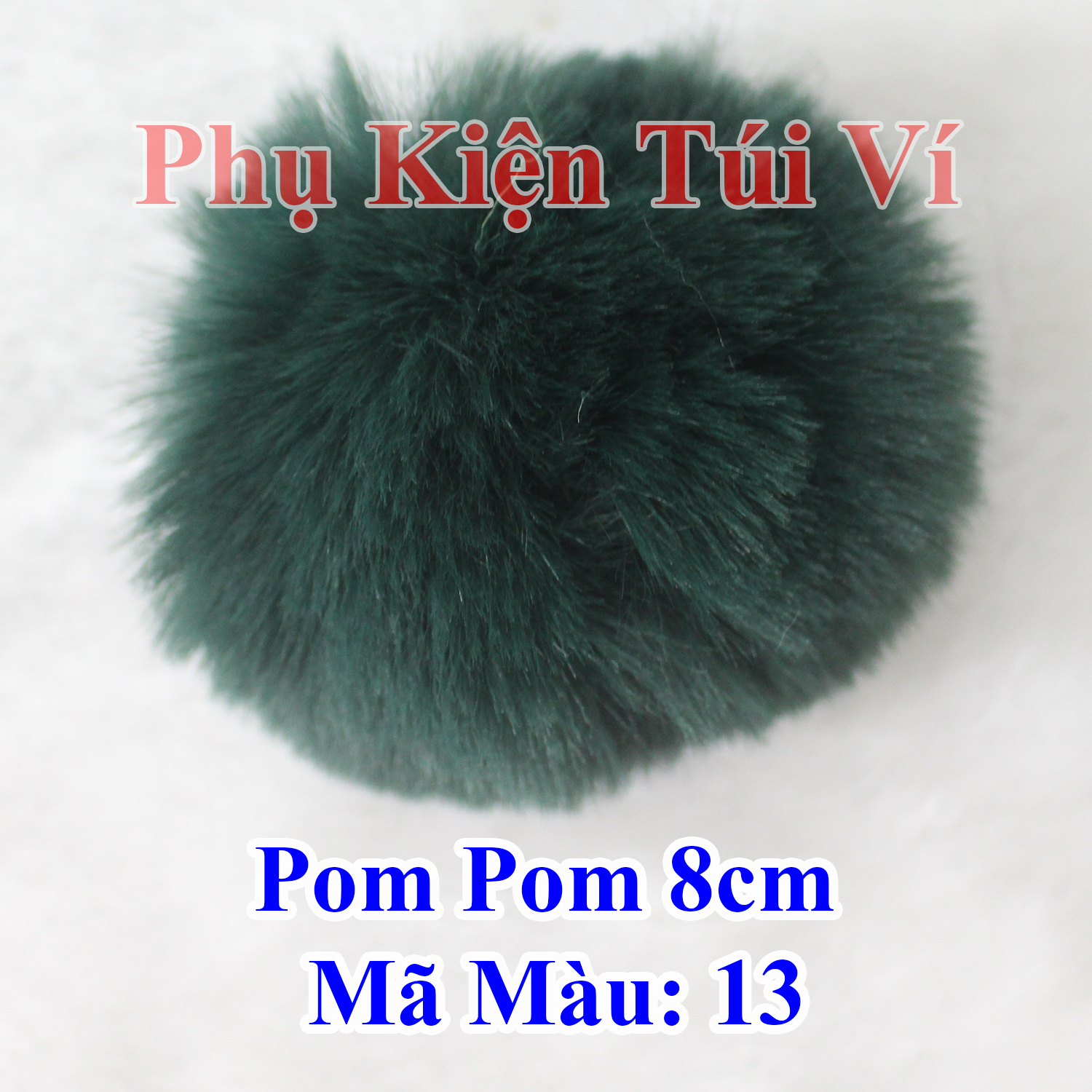 Pom pom trơn 8cm làm đồ handmade