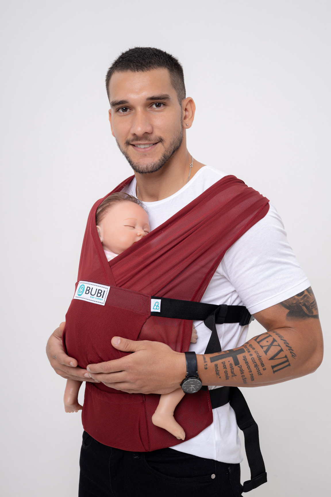 Địu vải BUBI Gen 3 - Đỏ đô lưới - PE