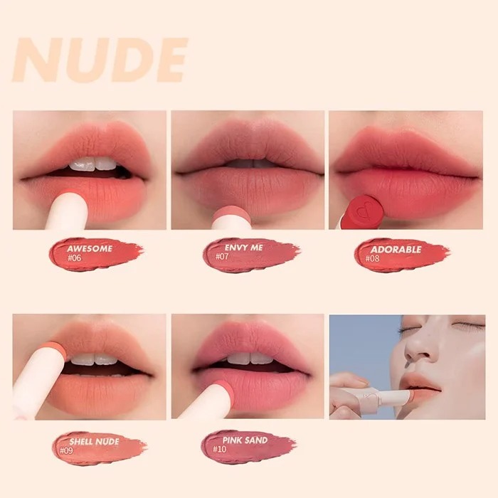 [NEW] [MUTERAL NUDE] Son Thỏi Lì Cao Cấp Hàn Quốc Romand New Zero Matte Lipstick 3g