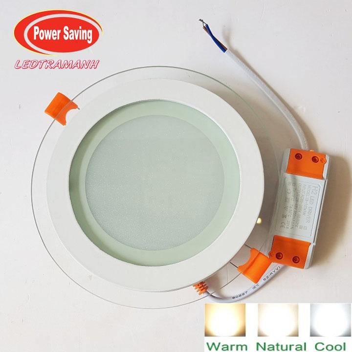 Đèn led âm trần viền kính 12W 3 màu