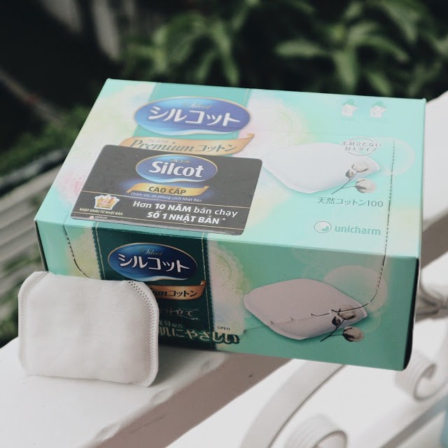 Bông Tẩy Trang Cao Cấp Silcot Premium 66 miếng (xanh lá)