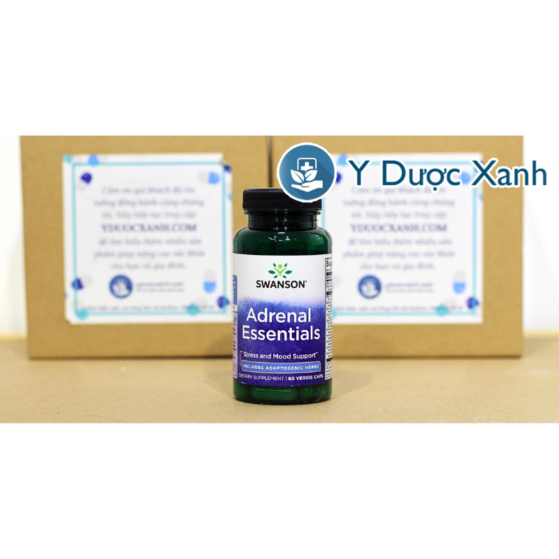 [Hàng Quốc Tế] SWANSON ADRENAL ESSENTIALS, 60 viên, Hỗ trợ căng thẳng và tâm trạng cho người lớn