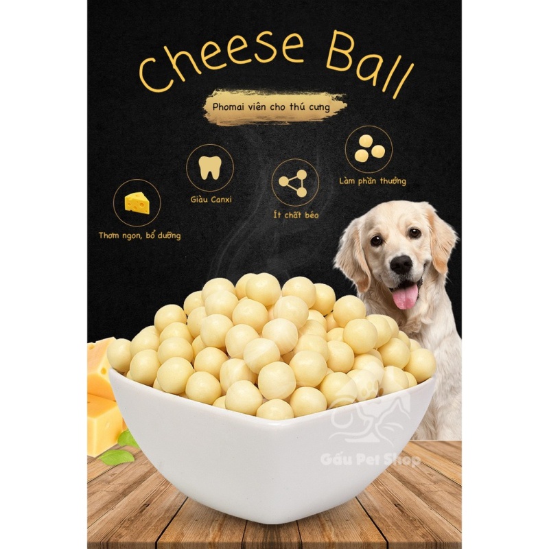 Cheese Ball - Phomai Viên Cao Cấp Cho Thú Cưng  Gói 100gr
