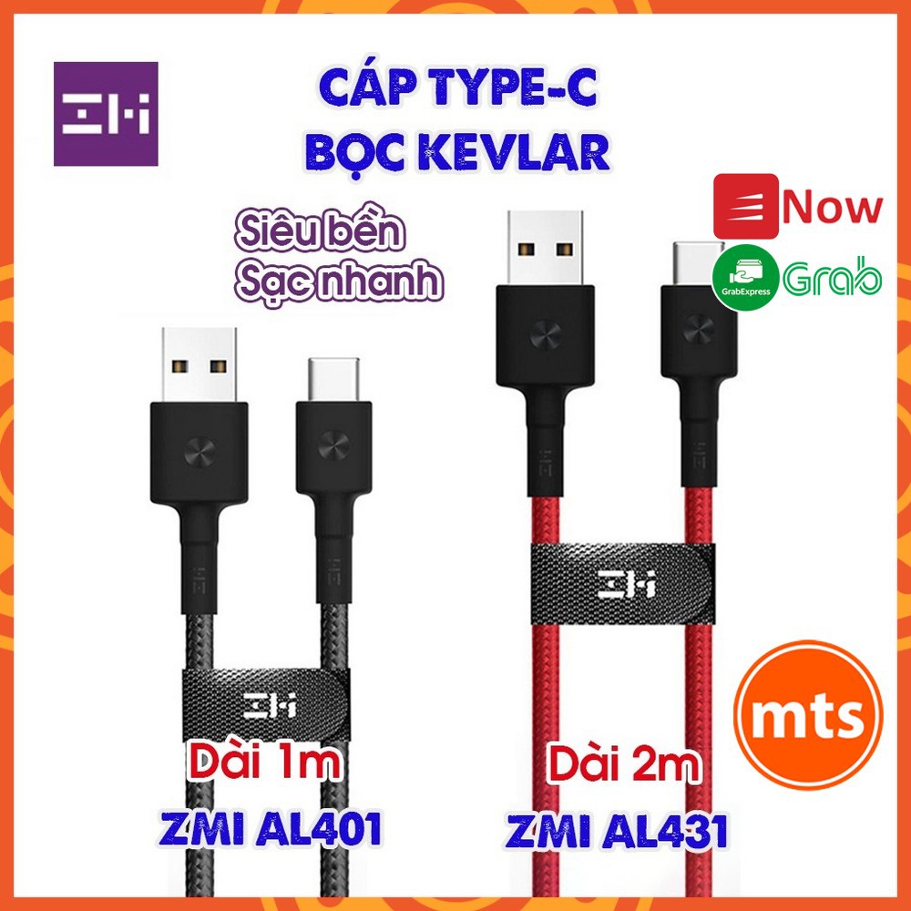 Cáp Type C bọc sợi Kevlar ZMI AL411 30CM AL401 Dài 1m AL431 Dài 2m - Minh Tín Shop