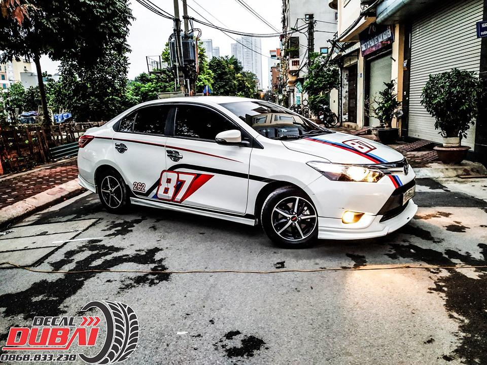 Tem dán sườn xe vios