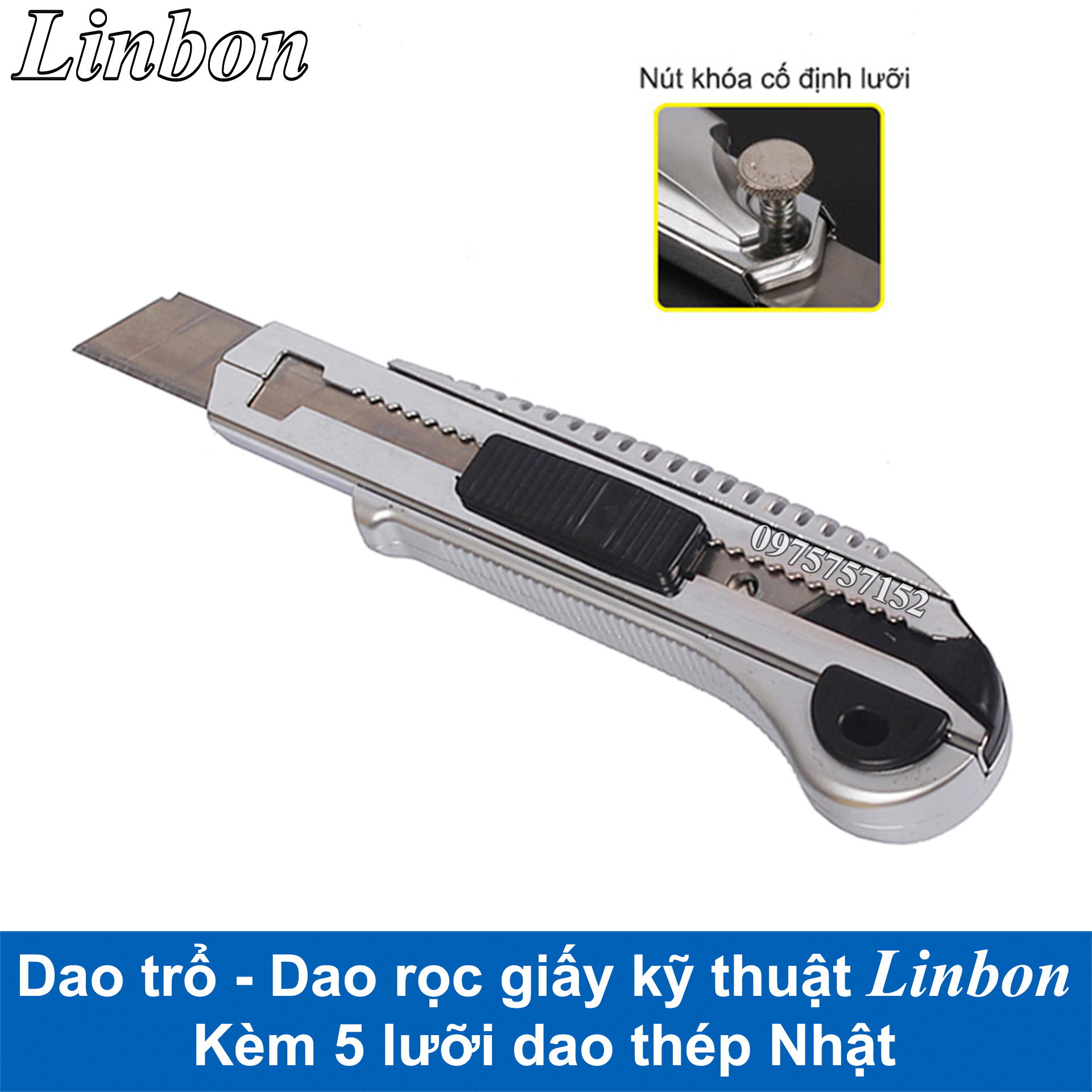 Dao rọc giấy kỹ thuật dao trổ Kapusi K-8748 SENSH LINBON LB005A kèm 5 lưỡi dao thép Nhật cao cấp bén lâu dụng cụ văn phòng phẩm làm đồ handmade mô hình