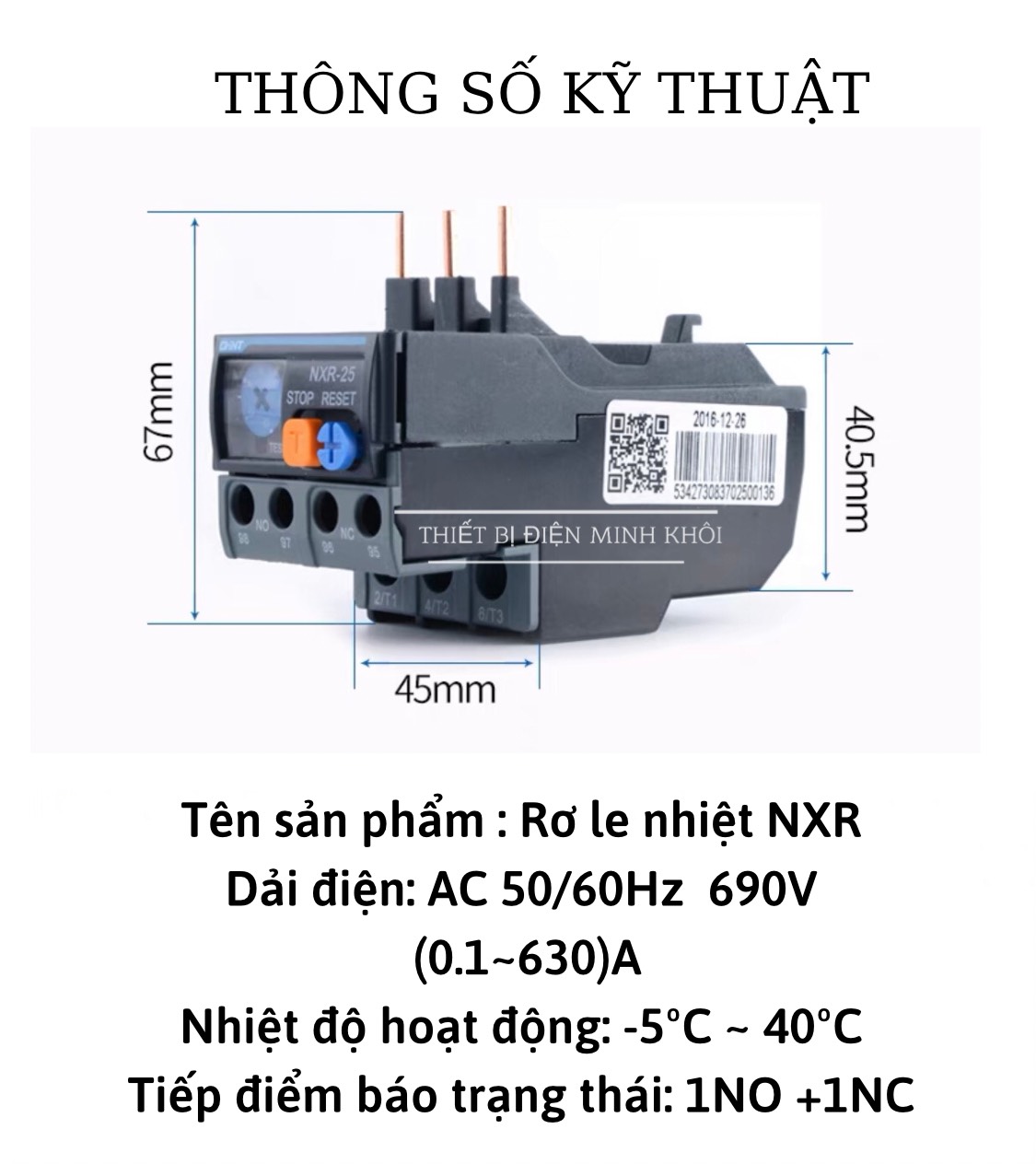Rơ le nhiệt chint nxr-25,nxr-38