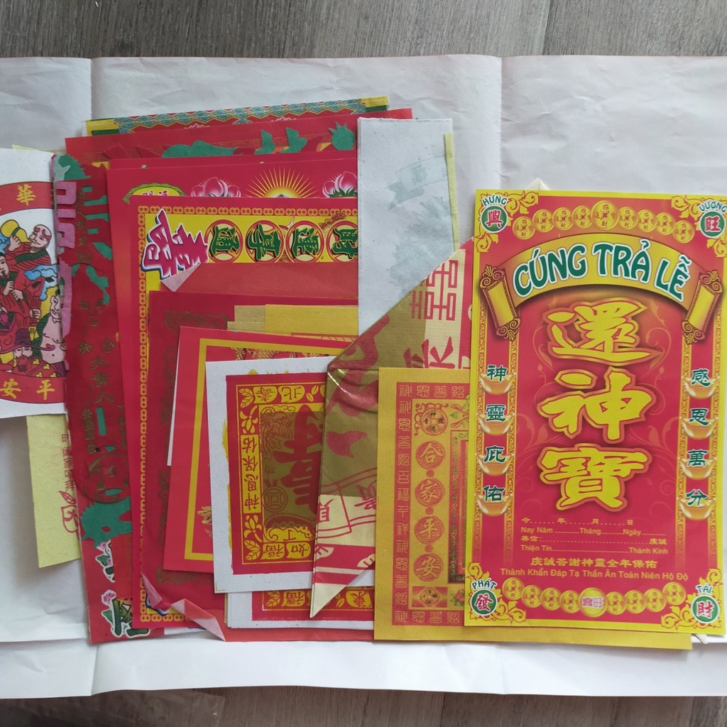 Giấy cúng TRẢ LỄ,CẢM TẠ thờ cúng(đủ bộ )