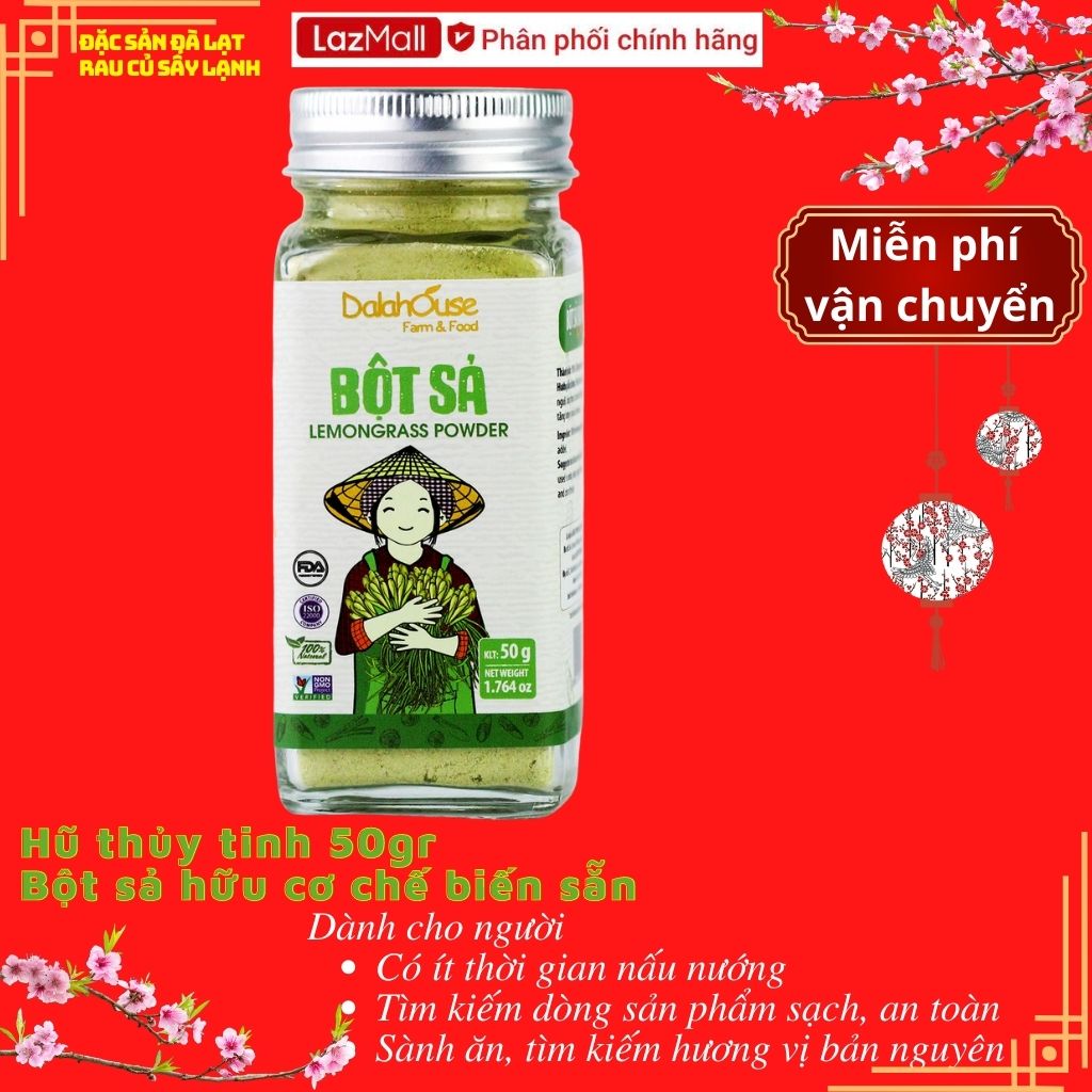 Bột sả Dalahouse  50gr - Bột sả hữu cơ sấy lạnh nghiện mịn tiện lợi, thơm nồng, đậm vị