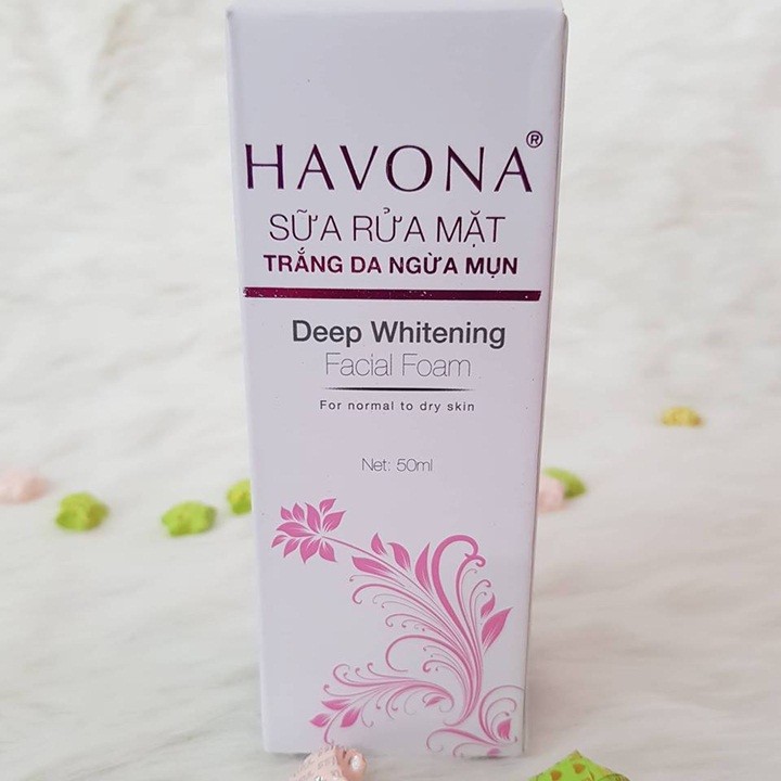 Sữa Rửa Mặt Trắng Da Ngừa Mụn Havona 50ml